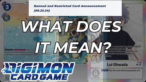 digimon banlist|Banned and Restricted Card Announcement (2024/08/23).